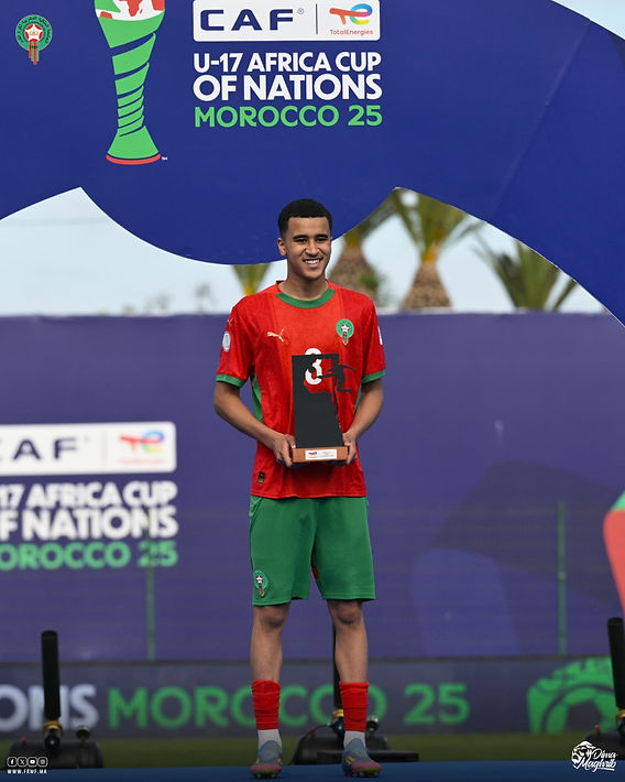 Abdellah Ouazane Wins AFCON U17 player of the tournament. Linked to Real Madrid.[Photo : Fédération Royale Marocaine de Football]